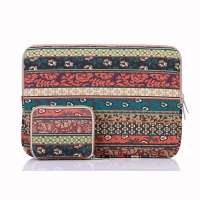 Laptop Sleeve Bag 11, 13 and 15 Inch Bohemian Mystic Forest Style Canvas Fabric Bag Cover, witha Small Storage Pouch Bag