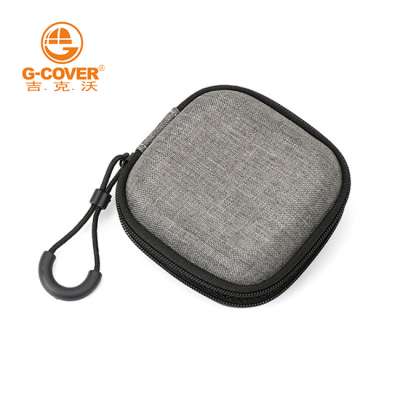 Square Gray  earbuds carrying case EVA hard shell personalized earphone case