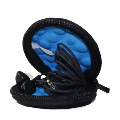 waterproof shockproof Round shape zipper neoprene coin case earphone case